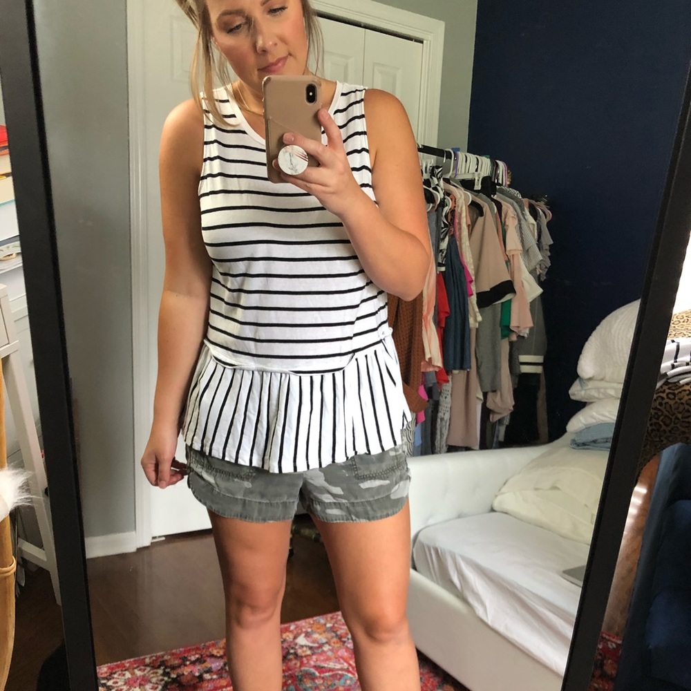 Old Navy Striped Peplum Tank Large